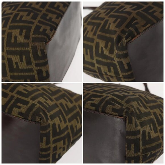 FENDI Zucca Canvas Tote Bag Black Brown Auth 150031 - Picture 14 of 16